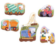 Vééľké puzzle Stavebné stroje KukiKuk