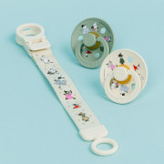 Darčekový set Moomin klip + cumlíky 6-18 m Ivory/Sage Bibs