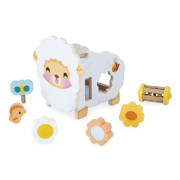Farma Drevená motorická hračka Ovečka s mnohými aktivitami Janod