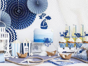 Rozeta dekoračný modrý mix 3 ks