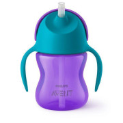 Hrnček s ohybnou slamkou 200 ml dievča+darček PETITE&MARS Miska 6 m+ Philips Avent