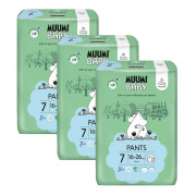 Jednorazové plienky Pants 7 XL 16-26 kg (102 ks), mesačné balenie Muumi Baby