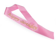 Narodeninová saténová šerpa Happy Birthday šírka 9,5 cm