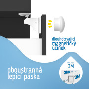 Magnetické zámky biele na skrine a zásuvky sada 4 ks + 1x magnetický kľúč Sipo