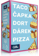 Taco, čiapka, torta, darček, pizza