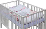 Detská postieľka biela s kompletnou výbavou 120 x 60 cm Soly Scarlett