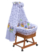 Prútený košík na bábätko s nebesami Scarlett Kulíšek - šedá