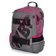 Študentský batoh OXY Sport Grey line pink