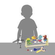 Drevená stolová hra pre deti Streľba prakom Applepop Janod