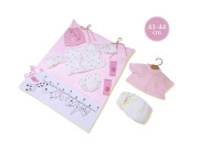 Obleček pre bábiku bábätko New Born veľkosti 43-44 cm Llorens 5dielny ružový