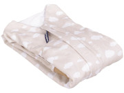 Letný spací vak s nohavicami bambus béžový s obláčikmi Vel.  110 cm Kaarsgaren