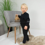 Rastúce rebrované nohavice s trakmi Color Black Esito