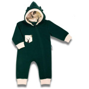 Dojčenský teplákový overal s kapucňou Nicol Bambi zelená