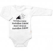 Body dlhý rukáv Skúška sirén bielej Baby Nellys