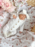 Mušelínová letná sada vankúš s volánikmi Malé kvety Infantilo