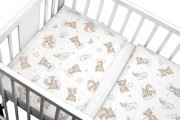 Sada do postieľky Mantinel s obliečkami, 3D sada - Malý Macko, biela/béžová Baby Nellys