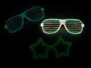 Párty/karnevalové okuliare neónové svietiace v tme