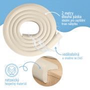 Ochranná páska penová na ochranu hrán a rohov nábytku 2 m Sipo