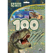 100 samolepiek s omaľovánkovými listami Dinosaury
