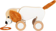 Drevená ťahacia hračka Psík so šuštivými uškami small foot