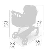 Skladací kočík pre bábiky 3 v 1 s taškou Verona 73 cm DeCuevas