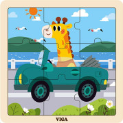 Drevené puzzle 9 dielikov Viga - auto