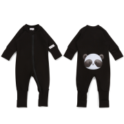 Detský rastúci overal Panda All Black čierna Moniel