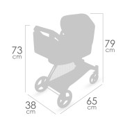 Skladací kočík pre bábiky 3 v 1 s taškou Capriccio 73 cm DeCuevas