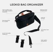 LEOKID Organizér na kočárek Black Pebble