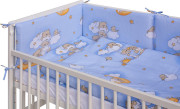 Detská postieľka s kompletnou výbavou 120 x 60 cm, mráčik modrá Scarlett
