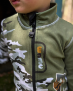 Fleecová mikina detská Maskáč khaki Wamu