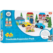 Veľká sada príslušenstva drevenej vláčikodráhy Bigjigs Rail