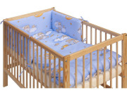 Detská postieľka s kompletnou výbavou 120 x 60 cm, mráčik modrá Scarlett