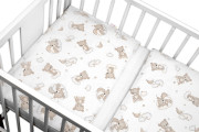Sada do postieľky Mantinel s obliečkami, 3D sada - Malý Macko, biela/béžová Baby Nellys