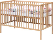 Detská postieľka s kompletnou výbavou 120 x 60 cm prírodná Oniko Scarlett