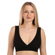 Dojčiaca podprsenka bambus Nuuma Black s vyberateľnými vložkami + prací sáčok Moniel