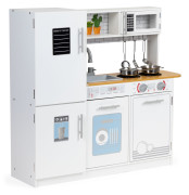 Detská drevená kuchynka s LED osvetlením a hrncami