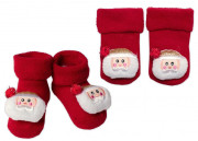 Dojčenské vianočné froté ponožky Santa, Baby Nellys, červené, Veľ. 68/80