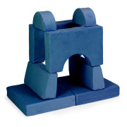 Kreatívna detská pohovka z mäkkých vankúšov - skladací modulárny set 8 dielov - tm. modrá