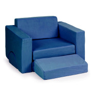 Kreatívna detská pohovka z mäkkých vankúšov - skladací modulárny set 8 dielov - tm. modrá