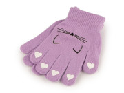 Detské pletené rukavice mačka