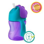 Hrnček s ohybnou slamkou 200 ml dievča+darček PETITE&MARS Miska 6 m+ Philips Avent