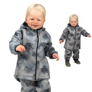 Detská softshellová bunda Duo Dino dobrodruh - šedá Esito