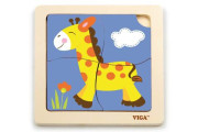 Drevené puzzle - žirafa 4 dieliky Viga