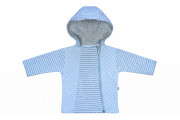 Kabátik s kapucňou Puntík/pruhy modrý Baby Service