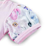 Body šaty tenké s krátkym rukávom Outlast® ružové baby/kytky Little Angel