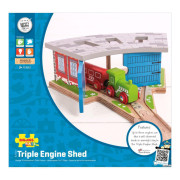 Trojité depo s bránou Bigjigs Rail