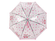 Detský priehľadný vystreľovací dáždnik mačka