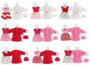 Šaty/Oblečky - šaty, kabátik a čiapky na bábiky