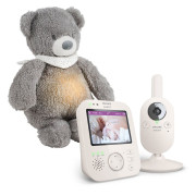 Philips AVENT Opatrovateľka detská video SCD891/26+NATTOU Usávač 4v1 Sleepy Bear Grey 0m+